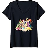 Womens Disney Princess Group Photo V-Neck T-Shirt Small
