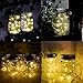Mason Jar Lights - Adecorty Solar String Lights Warm White Solar Fairy Lights for Garden Patio Yard Christmas Decor, 3 Pack 20 LED Lids Lights Fit for Regular Mouth Jars (Jars Not Included)