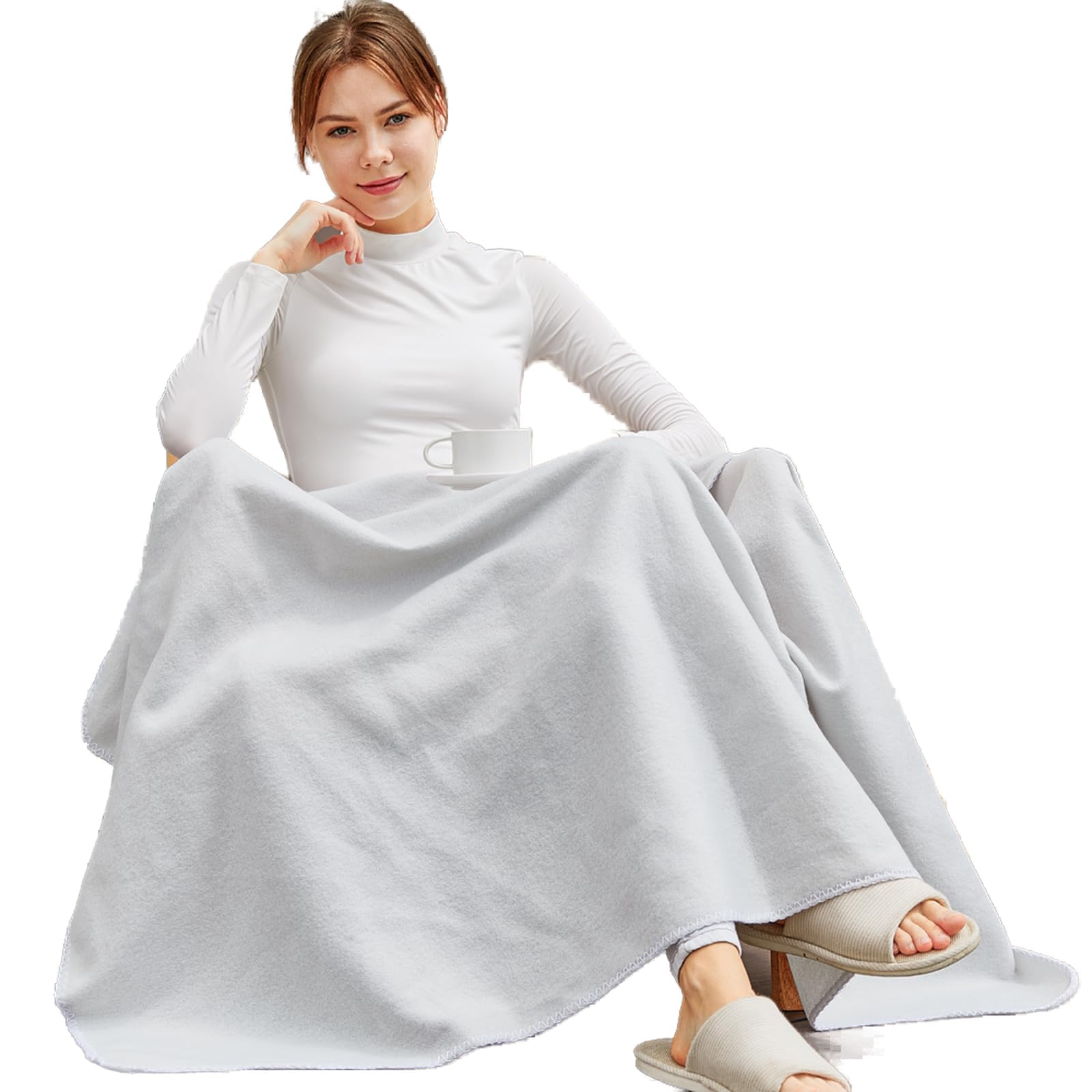 Mia&Coco Polar Fleece Throw 120x150cm, Oeko-Tex Soft Sofa and Bed Blanket, Fluffy Soft Throw for Travel and Camping, Silver Grey