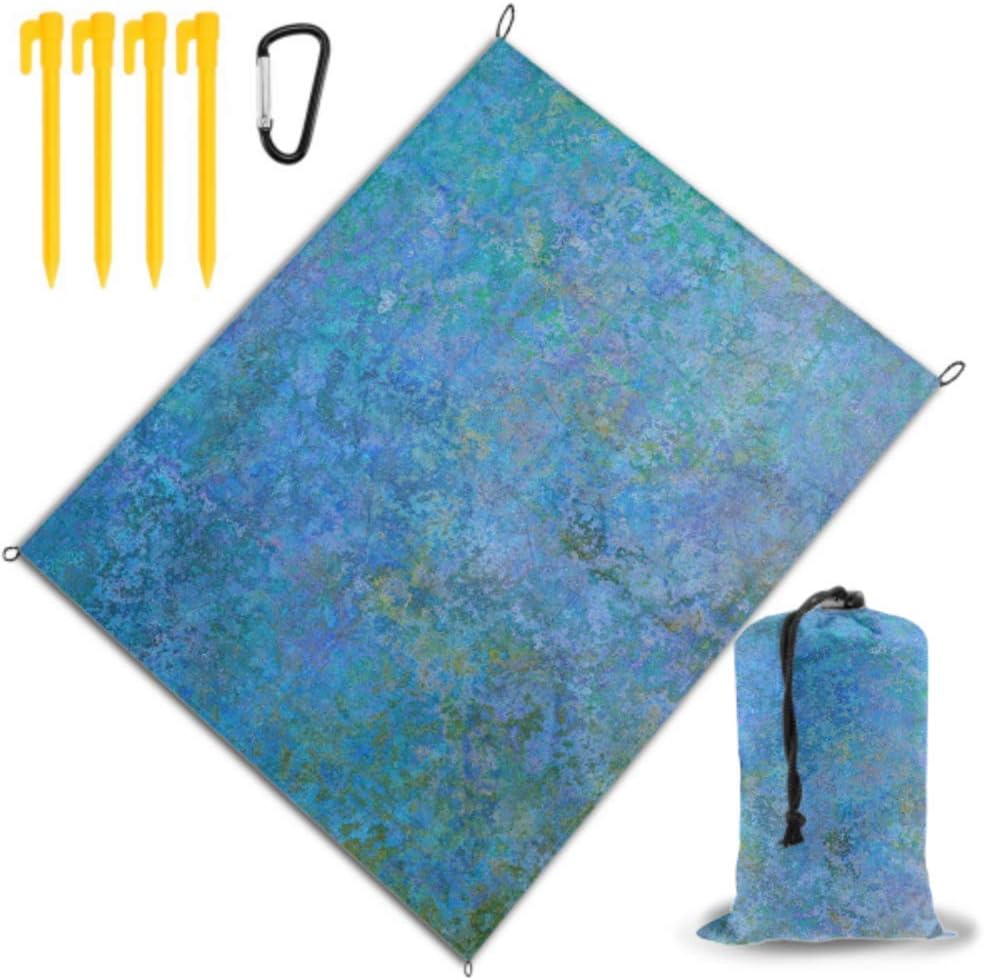 Beach Mat for Kids Texture Blue Turquoise Folding Picnic