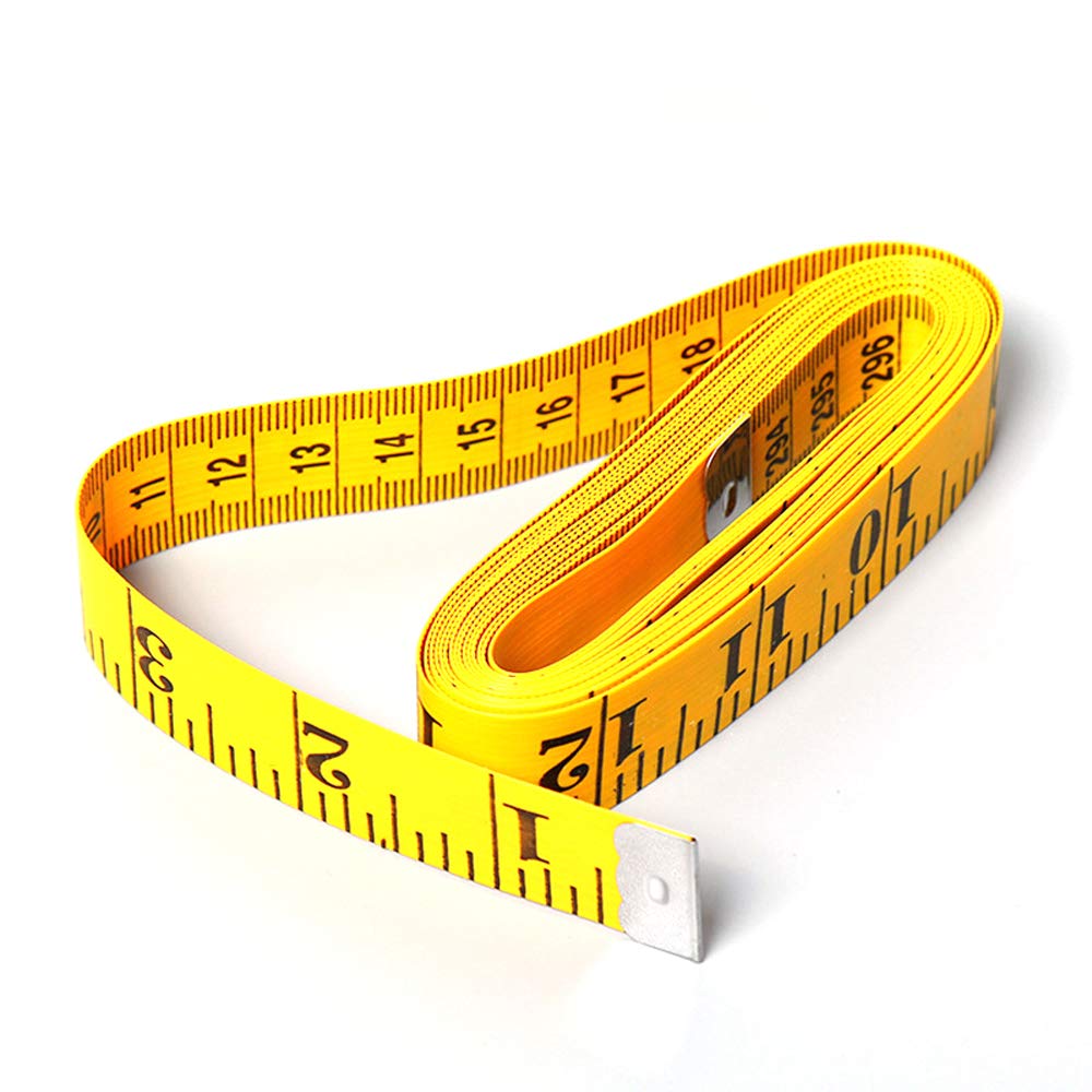 Tape Measure 3M(120 inches) SENRISE Soft Tape Measure, Flexible Ruler for Sewing Tailor Cloth Ruler Measuring Weight Loss Medical Body Measurement with Accurate Measurements (2 PCS, Yellow)