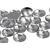 11mm Flat Back Round Acrylic Rhinestones Plastic Gems for Jewelry Making Costume Jewels Cosplay Embelishments - 75 Pieces (Crystal Clear A01)