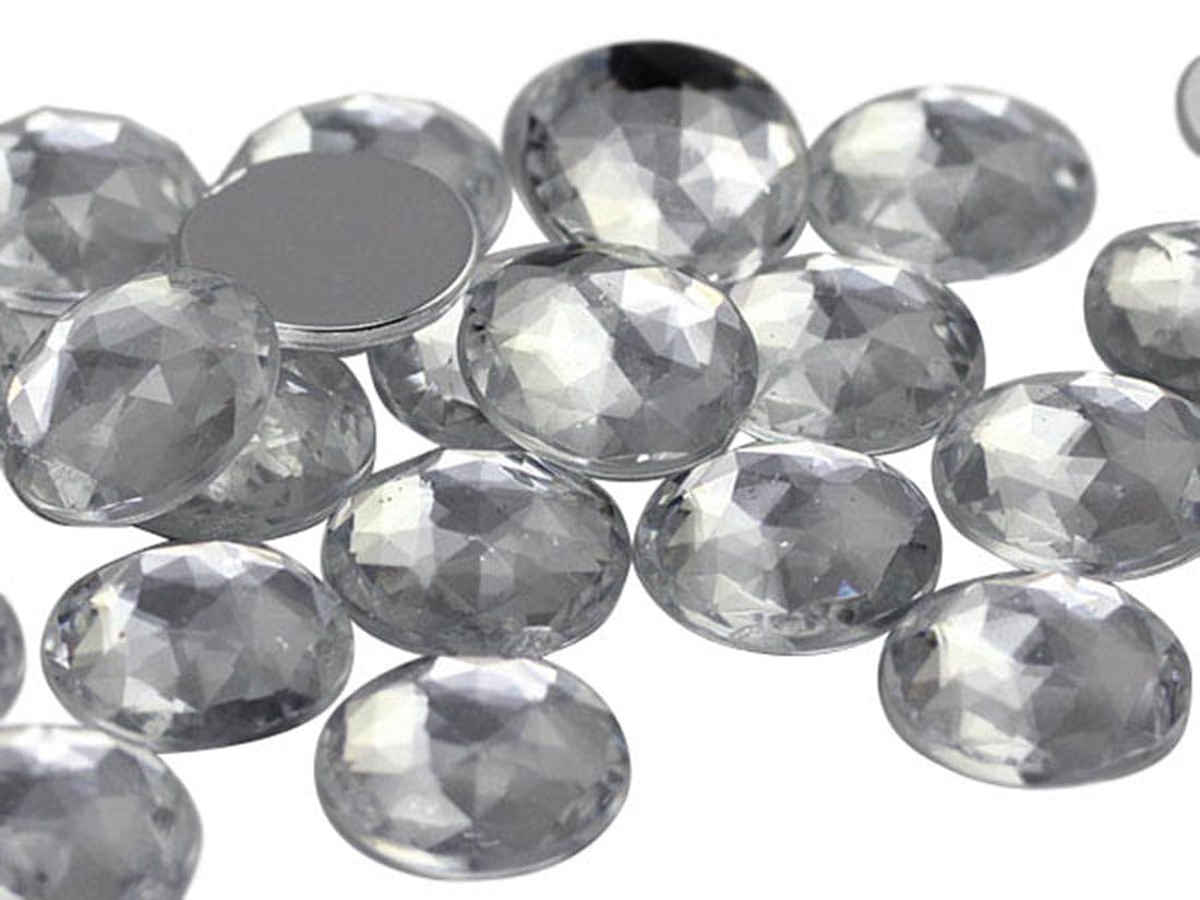 11mm Flat Back Round Acrylic Rhinestones Plastic Gems for Jewelry Making Costume Jewels Cosplay Embelishments - 75 Pieces (Crystal Clear A01) — image 1