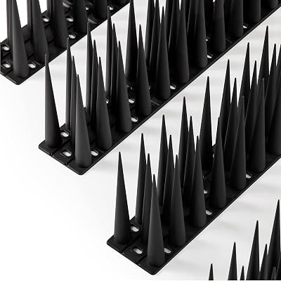 OFFO Bird Spikes 10cm High Anti Pigeon Deterrent 1.2m Fence Spikes Black