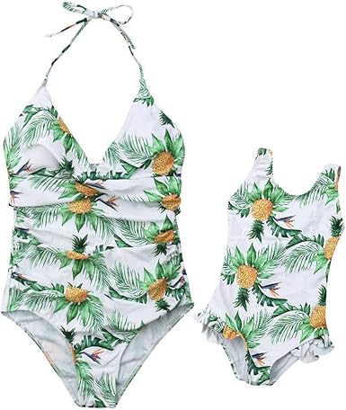 matching pineapple swimsuits