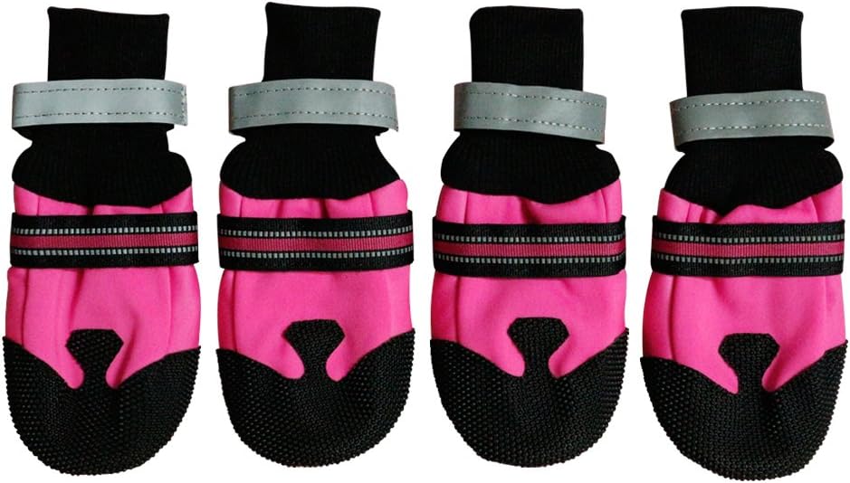 WuliC Dog Boots Waterproof Paw Protectors for Large Dogs (Pack of 4)