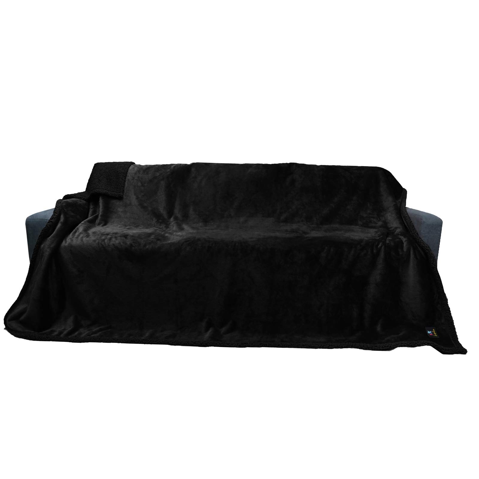 luciphia Waterproof Pet Blanket, Fluffy, Double Layer, Compact, Dog Blanket, Cat Puppy, Black, XL (145 x 216 cm)