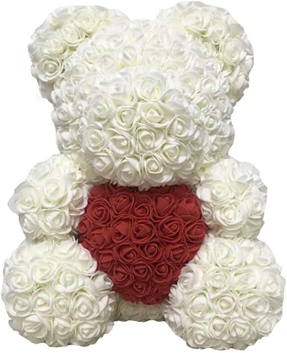 Amazon Co Jp Kumi ソープフラワー バラ造花 クマ フラワーギフト 枯れない花 可愛い手作りクマ ギフト 記念日 お祝い バレンタインデー クマ37 28 26cm イエロー 服 ファッション小物