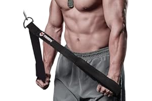 TAVIEW Tricep Rope Cable Attachment (Two Lengths Built in One) Greater Range of Motion,Tricep Pull Down Rope Extension Straps Cable Crossover Accessories