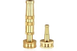 ENNSOO Garden Hose Nozzle with Adjustable Twist, High Pressure Hose Nozzle with Solid Brass, Jet Sweeper Nozzle Water Hose Sprayer Nozzle for Garden