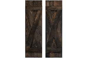 DOGBERRY COLLECTIONS Dogberry 14 in. x 72 in. Slate Black X Board & Batten Exterior Shutters Pair