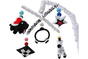 The Peanutshell Baby Crib Mobile for Boys & Girls, Musical, Montessori Nursery Mobiles, Black and White Crib Decor, High Cont