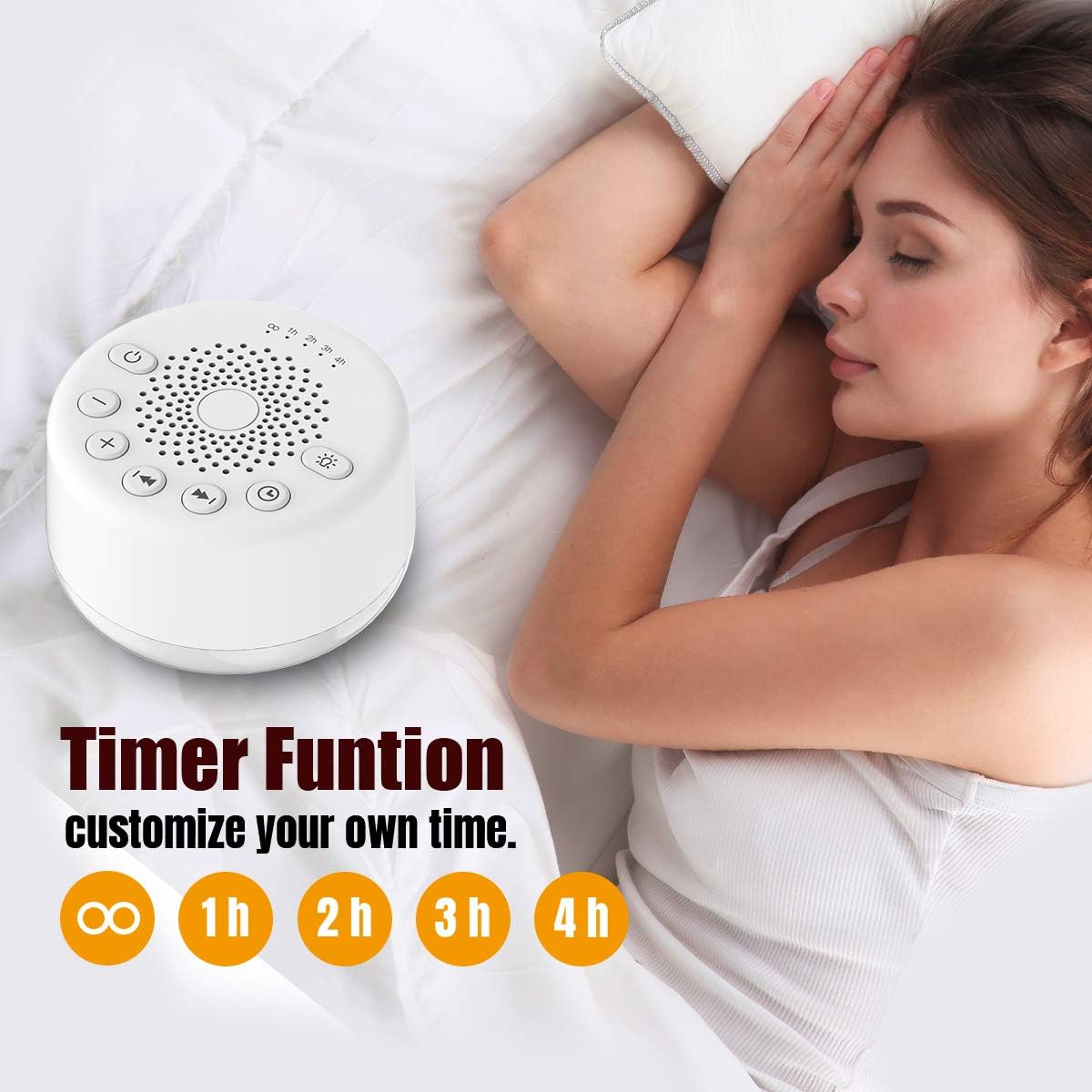 Easysleep Sound White Noise Machine With 25 Soothing Sounds And Night Lights Sound Machines With Memory Function 32 Levels Of Volume And 5 Sleep Timer Powered By AC Or USB For - View #3