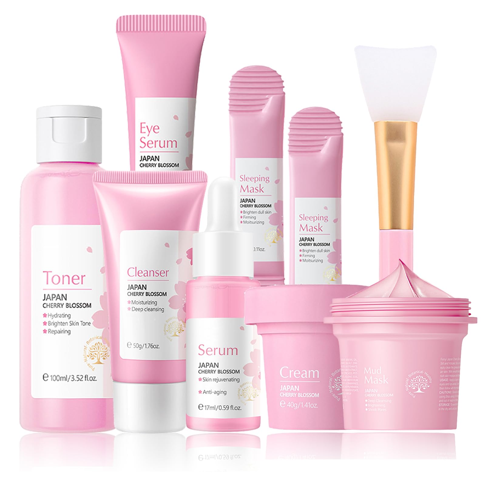 Skin Care for Teenage Girls,Skincare Set, Cherry Blossom Skin Care Sets & Kits,Glowing Beauty Skincare Kit,Natural Sakura Korean Skincare Set Products (SetC)