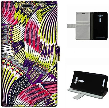 Zenfone 2 laser ZE500KL case, SoloShow(R) ASUS Zenfone 2 laser/ZE500KL 5.0 inch case High Quality PU Leather Wallet Flip case, Indian tribes feather pattern (17)