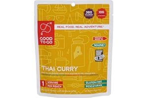 GOOD TO-GO Thai Curry (Single Serving) | Camping & Backpacking Food | Just Add Water Backpacking Meals | Good To-Go Dehydrated Meals Taste Better Than Freeze Dried Food