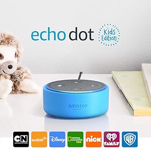 Echo Dot Kids Edition, a smart speaker with Alexa for kids - blue case
