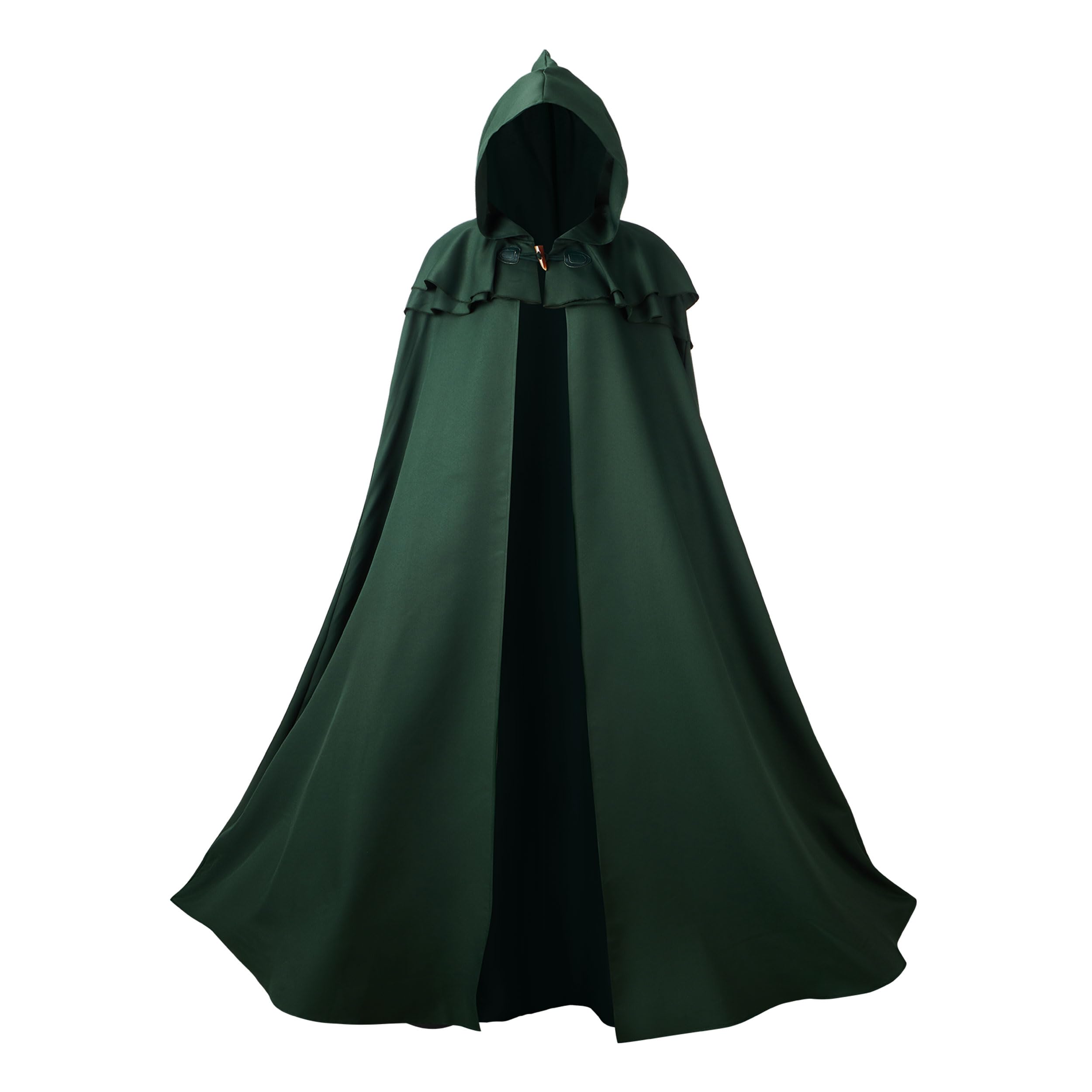 Photo 1 of Giftdigger Renaissance Hooded Cloak for Women Men,Adult Medieval Cloak,Vintage Viking Cape,Halloween Renaissance Costume Women Men,Gothic,Green Cape with Hood,L/170cm