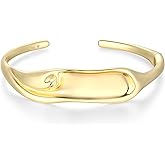 Amazon Essentials (Demi's Pick) Sculpted Cuff Bracelet for Women - Gold-Tone Fine Silver Plated Bangle Bracelet