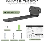 WELDUN 6 Pack Floating Shelf Brackets 20 cm Heavy Duty 75KG Load Black view 6
