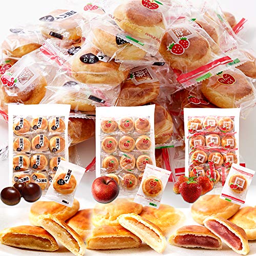 天然生活 プチパイ 3種 36個（各12個×3種） お徳用 りんご いちご 甘栗 どっさり 個包装 まんじゅう おやつ イベント 景品 子供会商品画像