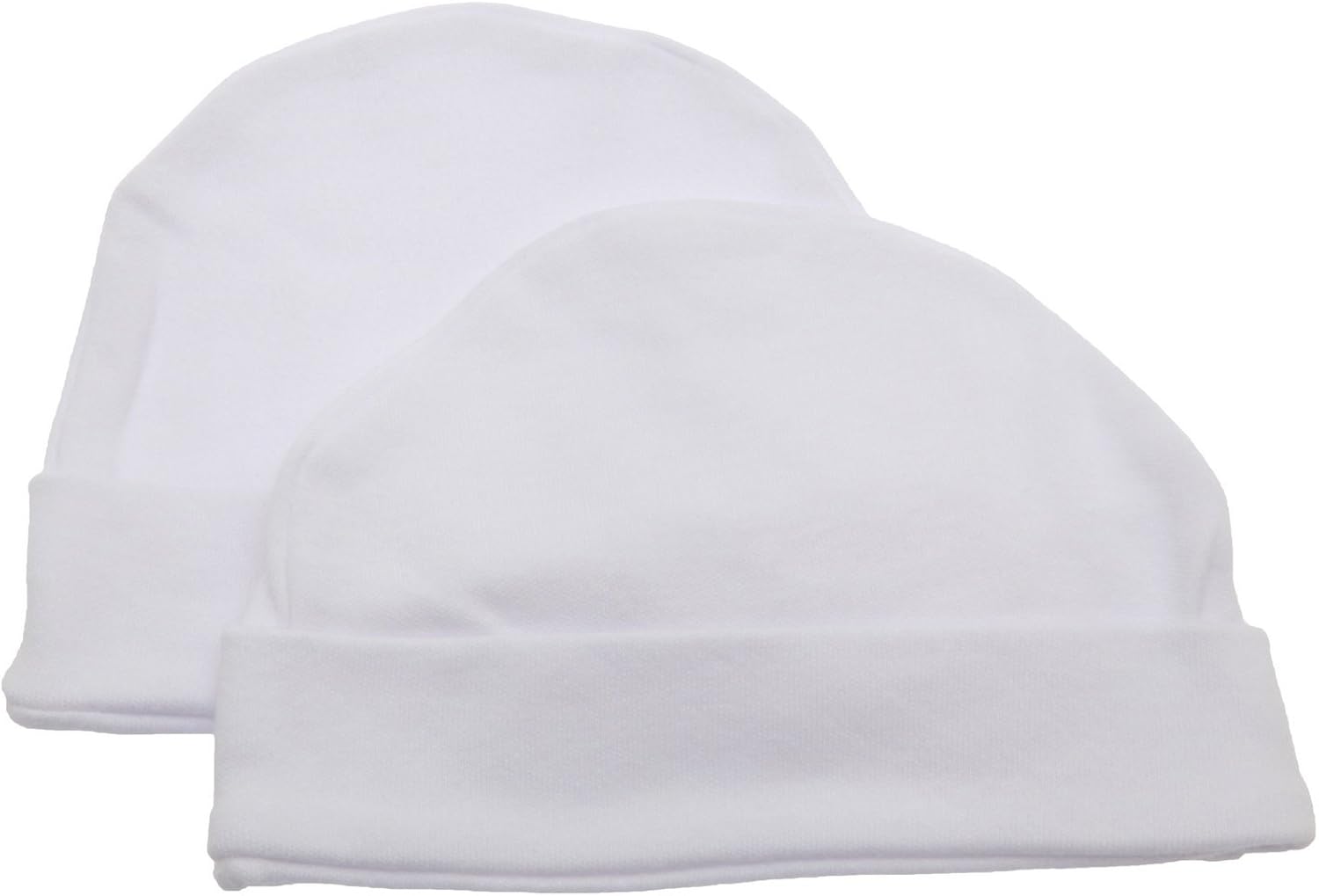 Soft Touch Newborn 2 Pack Baby Beanie Hat Boys Girls Unisex Colour Choice 100% Cotton Newborn and 0-3 Months (White,0Months)