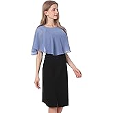 Baoqiya Capelets for Women Shawls and Wraps Soft Chiffon Cape For Wedding Party Evening Dress Bridal Cover Ups