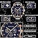 KASHIDUN Men's Watches Luxury Sports Casual Quartz Wristwatches Waterproof Chronograph Calendar Date Stainless Steel Band Black Color