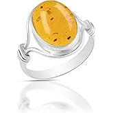 Solid 925 Sterling Silver Ring For Women & Girls Natural Gemstone Ring Sterling Silver Wedding Ring February Birthstone Bezel Set Gemstone Ring