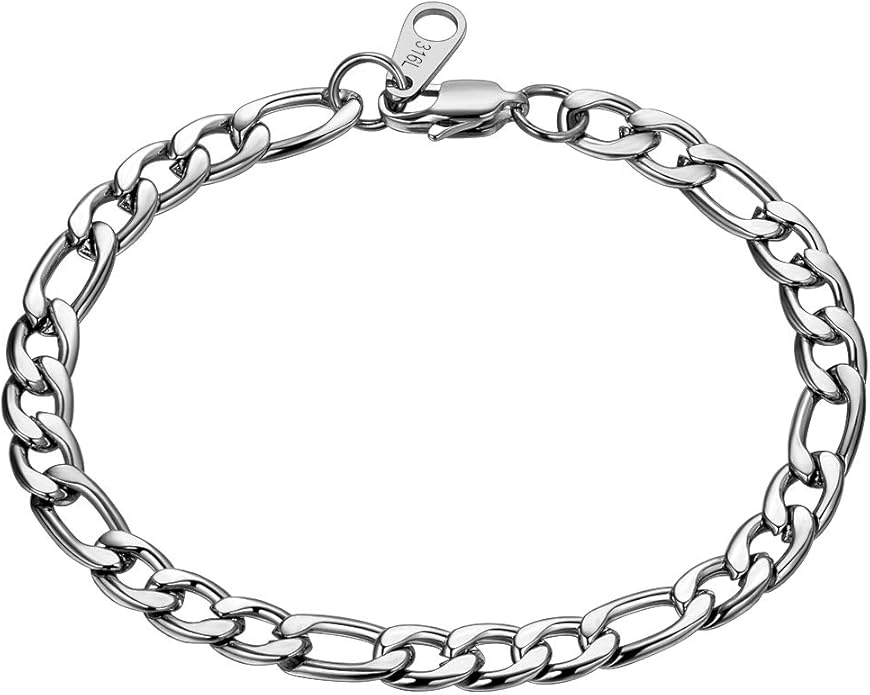 Collana A Catena Figaro In Acciaio Inossidabile 316L Largo 3,5 - Foto 10