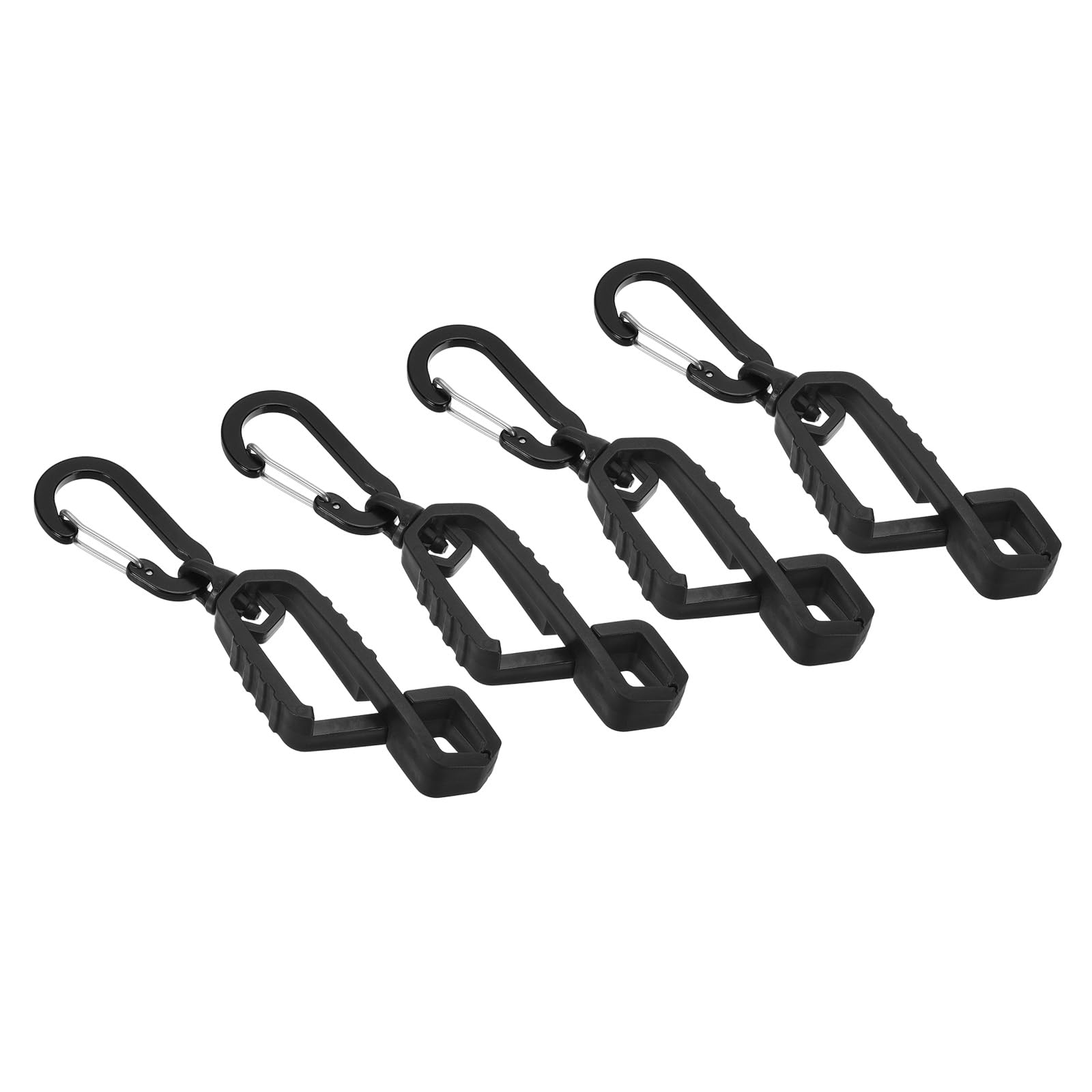 PATIKIL Glove Clips, 4 Pack Gloves Holder Clip Glove Belt Keeper Guard Labor Work Glove Grabber Helmet Hanger for Construction Worker, Black