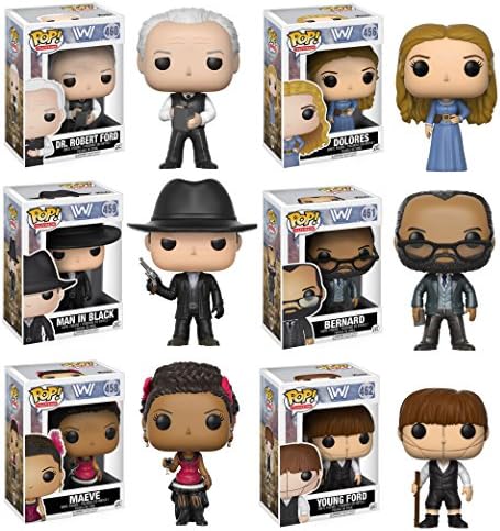 Funko POP Television: WESTWORLD Ford, Dolores, Bernard, Maeve, Man in Black, Young Ford: Set of 6 Vinyl Figures