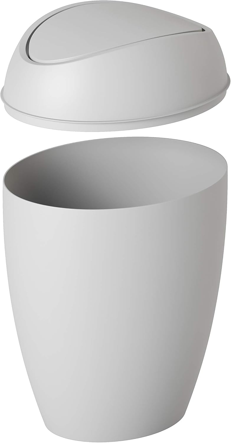 Umbra Twirla, 2.4 Gallon Trash Can with Swing-top Lid, Gray: Home & Kitchen