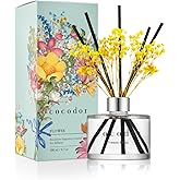 COCODOR Preserved Flower Reed Diffuser/Freesia&Pear/6.7oz/1Pack / Home Fragrance Scent Essential Oil Stick Diffuser for Bedroom Bathroom Home Decor