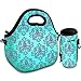Neoprene Reuable Lunchbox Tote Lunch Bag For Women, Adults, Kids, Girls, and Teen Girls With Bottle Cooler | Rugged Zipper | With Adjustable Strap | For Snacks, Lunch, School, Work, Picnic