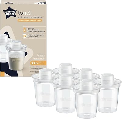 Tommee Tippee Milk Powder Dispensers 6 Pack Holds 8 Scoops Travel