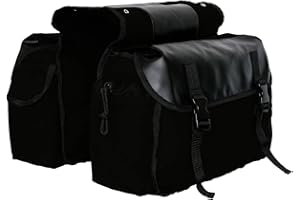 UNISTRENGH Updated Bike Pannier Bags Canvas Cycling Equipment Pack Multifunctional Messenger Rear Seat Trunk Carrier Bag Bicycle Shelf Pack Saddle Bag for MTB, Riding, Bike Touring