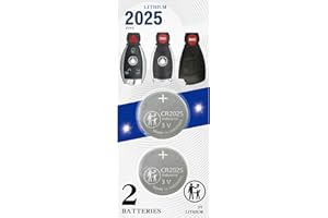 UUAM (2 Pack) CR2025 Key Fob Replacement Batteries for Mercedes-Benz (C-Class E-Class ML S-Class Sprinter GLC GL CLA CLK GLE GLA SLK SL CLS GLS R C300 E350 ML350 C280) Smart Remote Key(Check Fitment Guide)