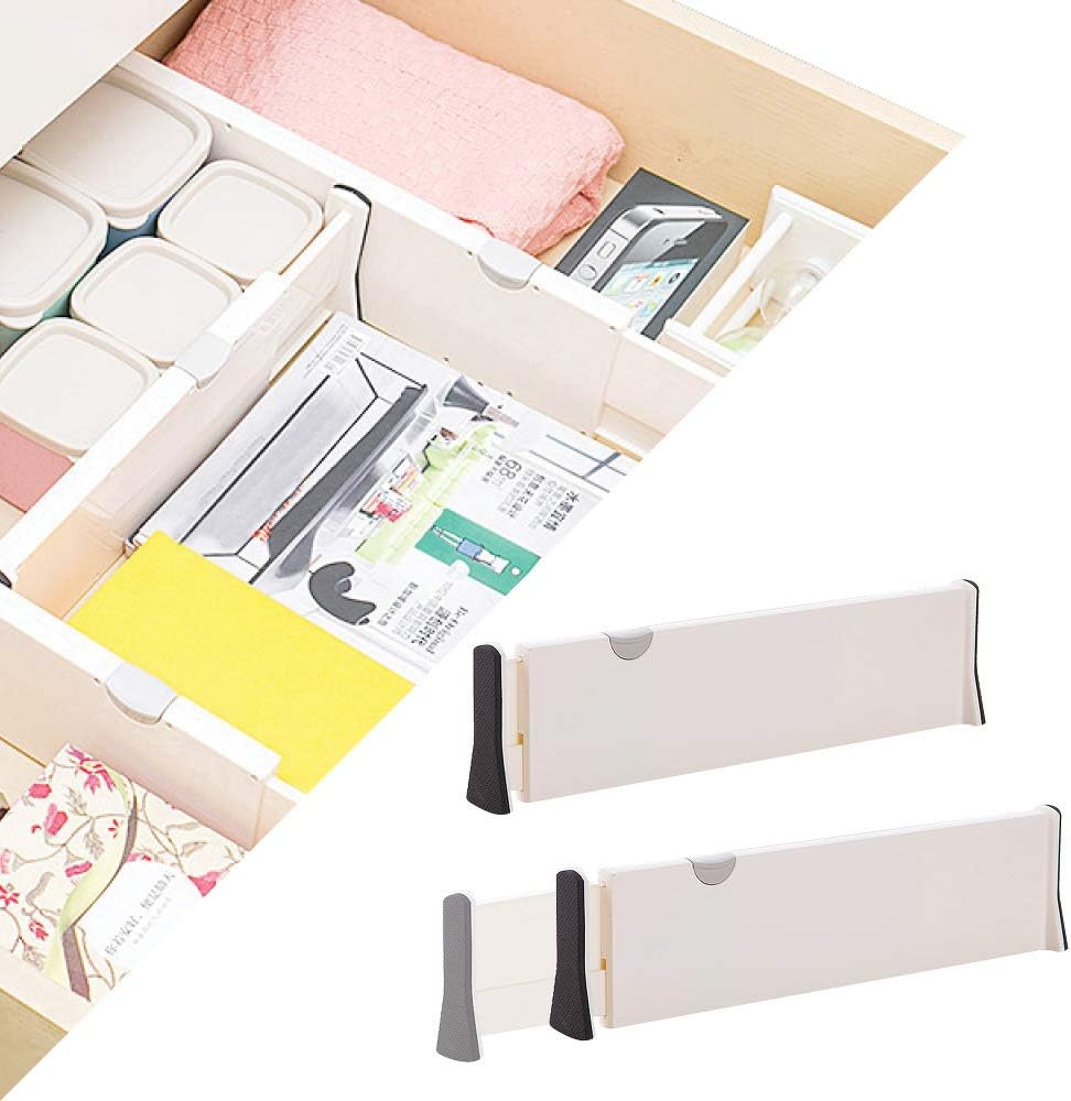 Amazon Com 2 Pack Plastic Expandable Drawer Dividers Adjustable