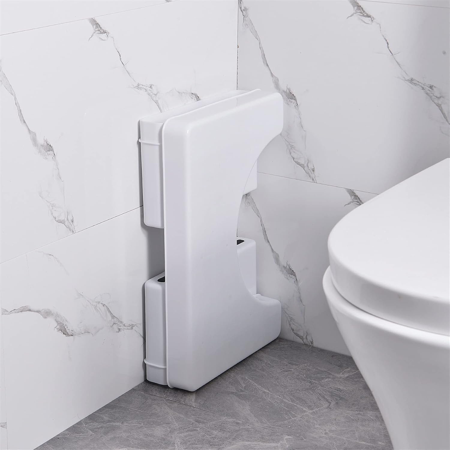 AmazerBath 7 Inch Plastic Toilet Stool Detachable Toilet Potty Stool Premium Poop Stool for Bathroom, Men, Women - White: Health & Personal Care
