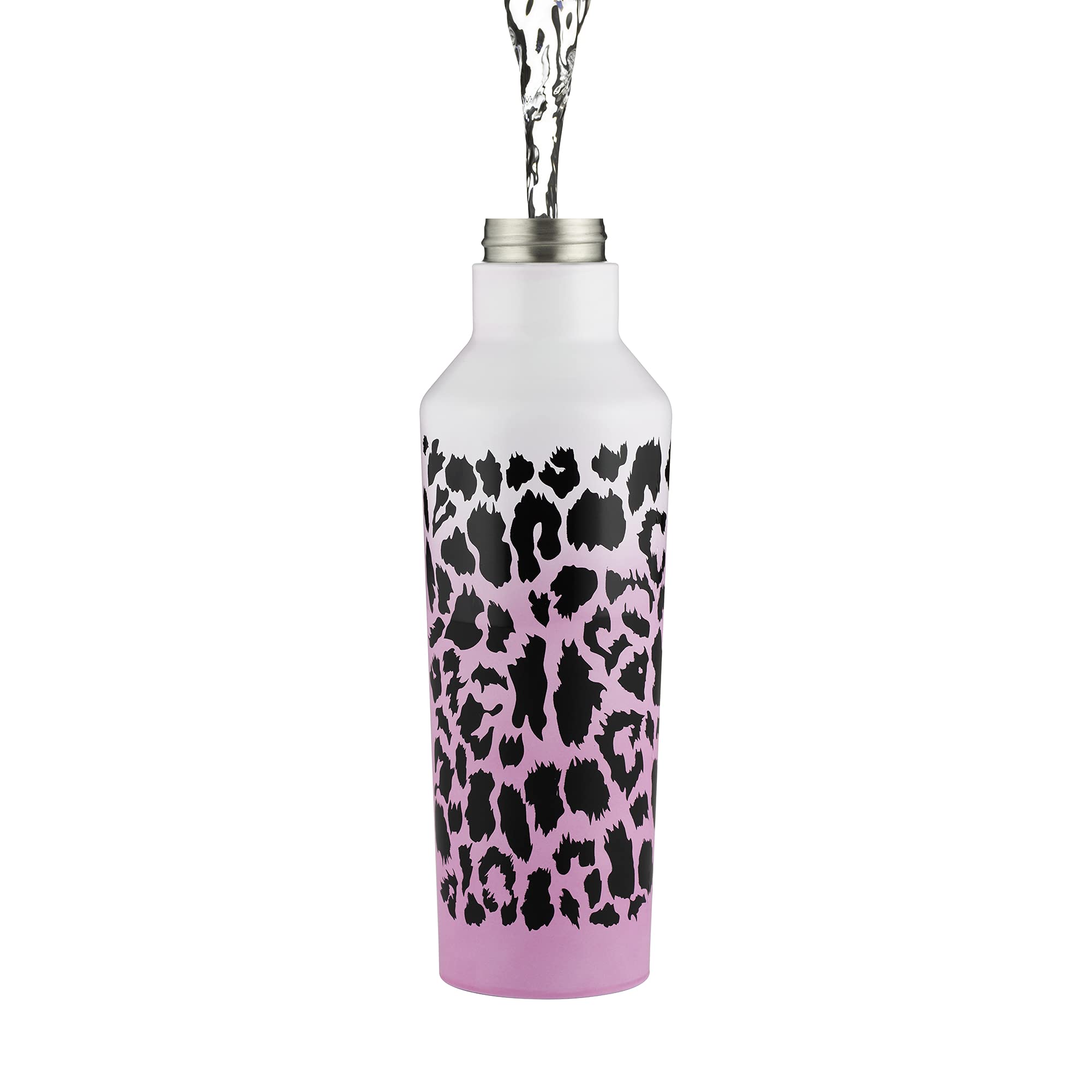 Typhoon Pure 800 ML Stainless Steel Colour Changing Leopard Print Drinks Bottle