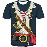 KYKU Pirate Costume Men Shirt Adult Funny 3D Print Graphics Novelty Clothing