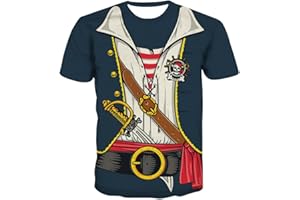 KYKU Pirate Costume Men Shirt Adult Funny 3D Print Graphics Novelty Clothing