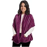 Mintra Home Wearable Microfiber Shawl – Soft and Warm Fleece Wrap with Convenient Pockets, Cozy and Trendy Winter Coverup