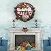 D-FantiX Christmas Wreath for Front Door, 14 inch Small Door Wreaths Indoor Holiday Christmas Decorations Seasonal Home Docer (Three Snowman, Let It Snow)