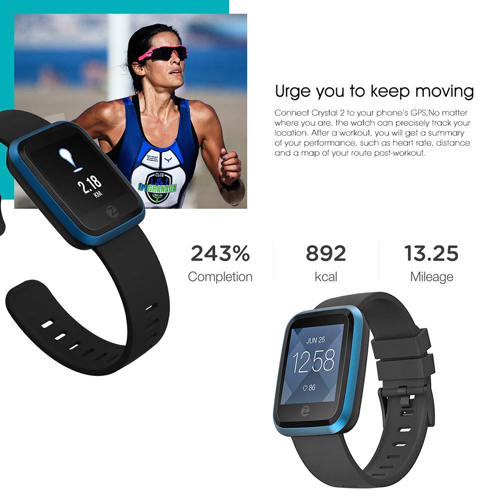 Amazon.com: Zeblaze Crystal 2 Smart Watch IP67 Waterproof ...