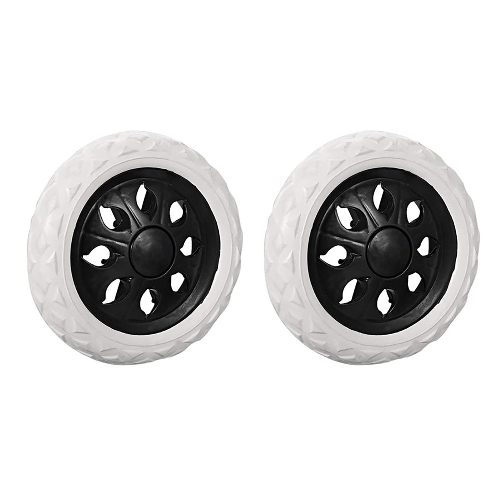 SagaSave Shopping Cart Wheels Trolley Caster Replacement 6 Inch Diameter Rubber Foaming Black, 2 PCS Shopping Trolley Wheels