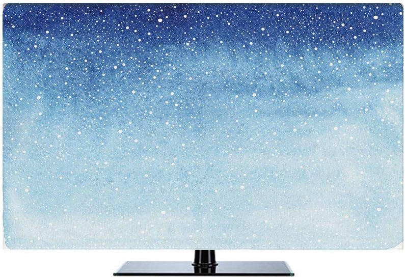 Winter 47 in Printed Indoor TV Cover,Falling Snow Splashes