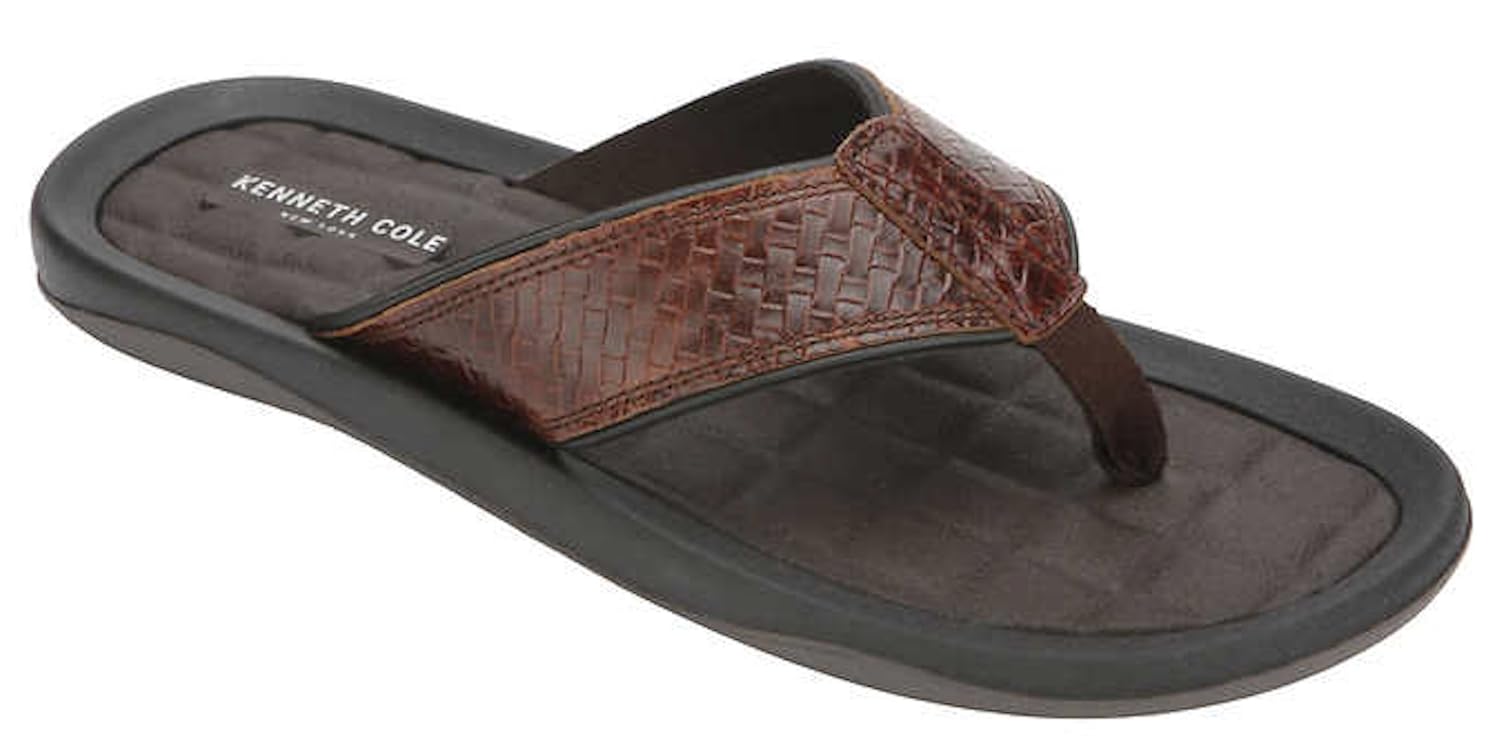 kenneth cole men's leather flip flops