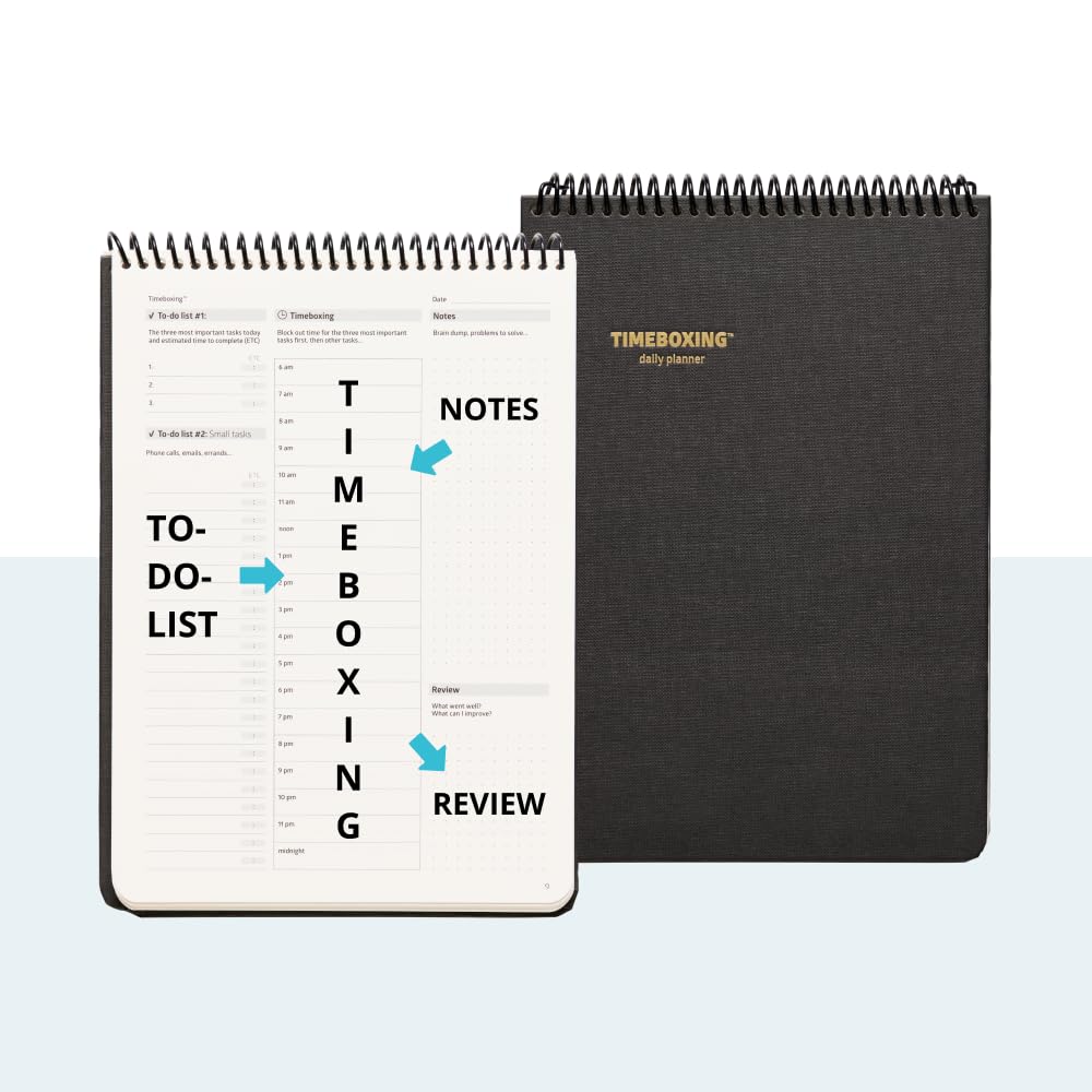 Action Day 2017 - World´s Best Action Planner - Designed to Get Things Done - Weekly Daily Monthly Yearly Agenda, Calender, Appointment, Organizer & Goal Journal (6x8 / Wire-Bound/Black)